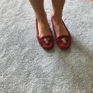 Michael Kors red leather flats
